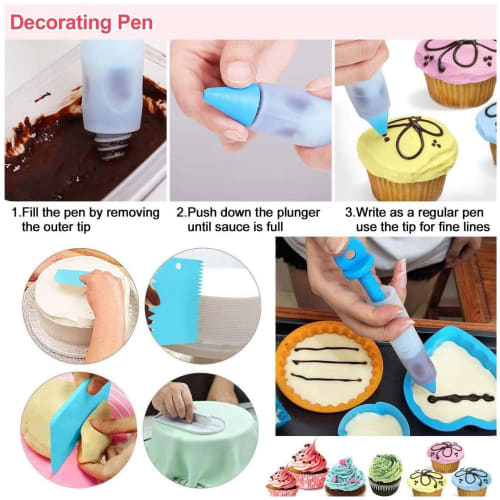 FUZHENTU 82-Piece Pastry Tip Set with 48 Flower Shapes, Stainless Steel Tips, Reusable Cream Pastry Bags, Heat-Resistant and Durable (82 Sets)