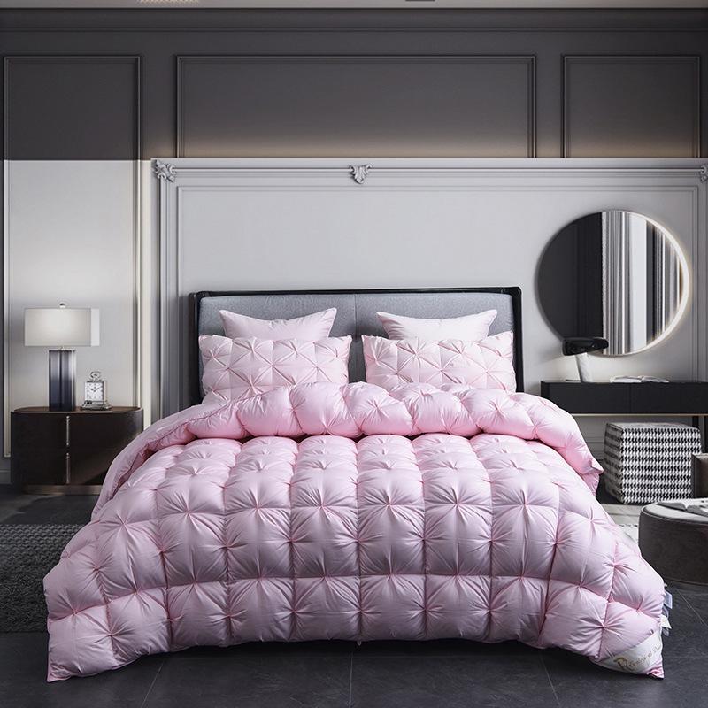 All-Cotton Cable Knit Goose Down Duvet - Thick, Warm Quilt for Autumn and Winter