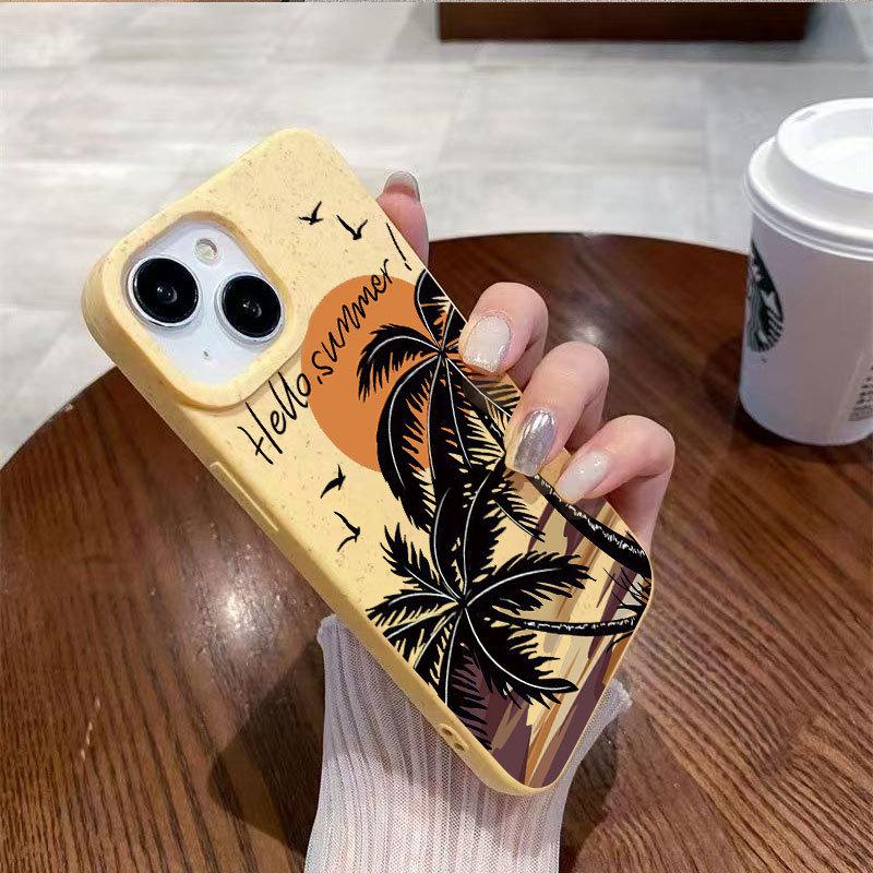 Sunrise Coconut Tree iPhone 16Pro/15 Case, Frosted, Drop-proof, 1413x Cover for XS/XR.