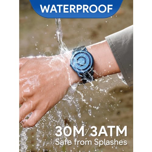 EUTOUR Men's Magnetic Watch with Ball Bearing Design, Quartz Movement, Minimalist Casual Design, Waterproof, 40mm, Rose Gold Dial, Black Stainless Ste