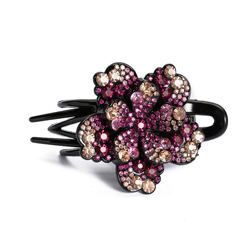 Hair Accessories Rhinestone Flower Duckbill Clips Hair Clips for Women Ponytail Headwear Hairpin