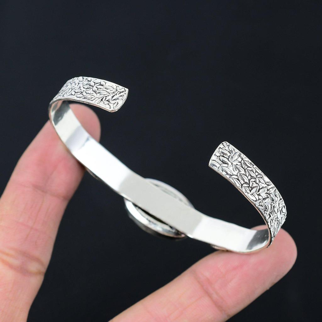 Sisters Day Sale Natural Fossil Coral Sterling Silver Trendy New Bangle Bracelet