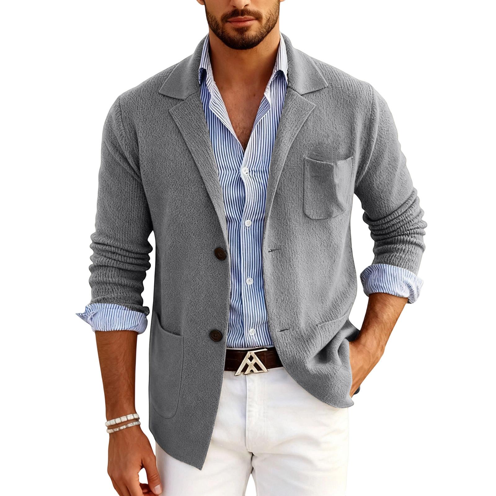 

Men s Fashion Leisure Suit Self-Cultivation Party Wedding Suit Coat XL світло-сірий колір