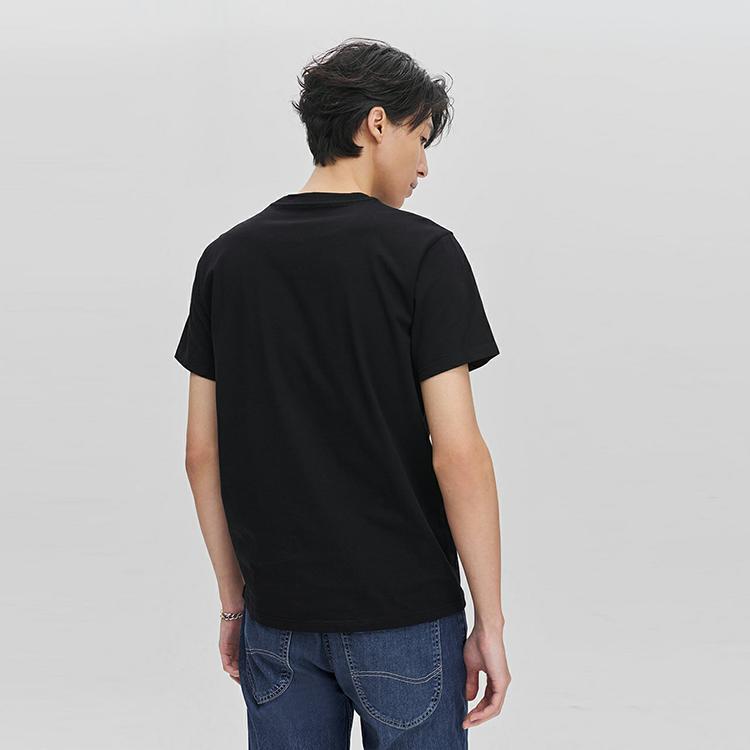 SS24 Slim Fit Round Neck Logo Print T-Shirt Short Sleeve Men tops Black LMT007521K9900FK11000
