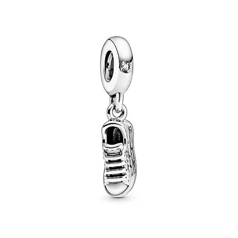 Sparking Heart Flower Clip Charm Beads Pendant Fit Original Snake Silver Bracelet Necklace Beads For Diy Jewelry Women Gift