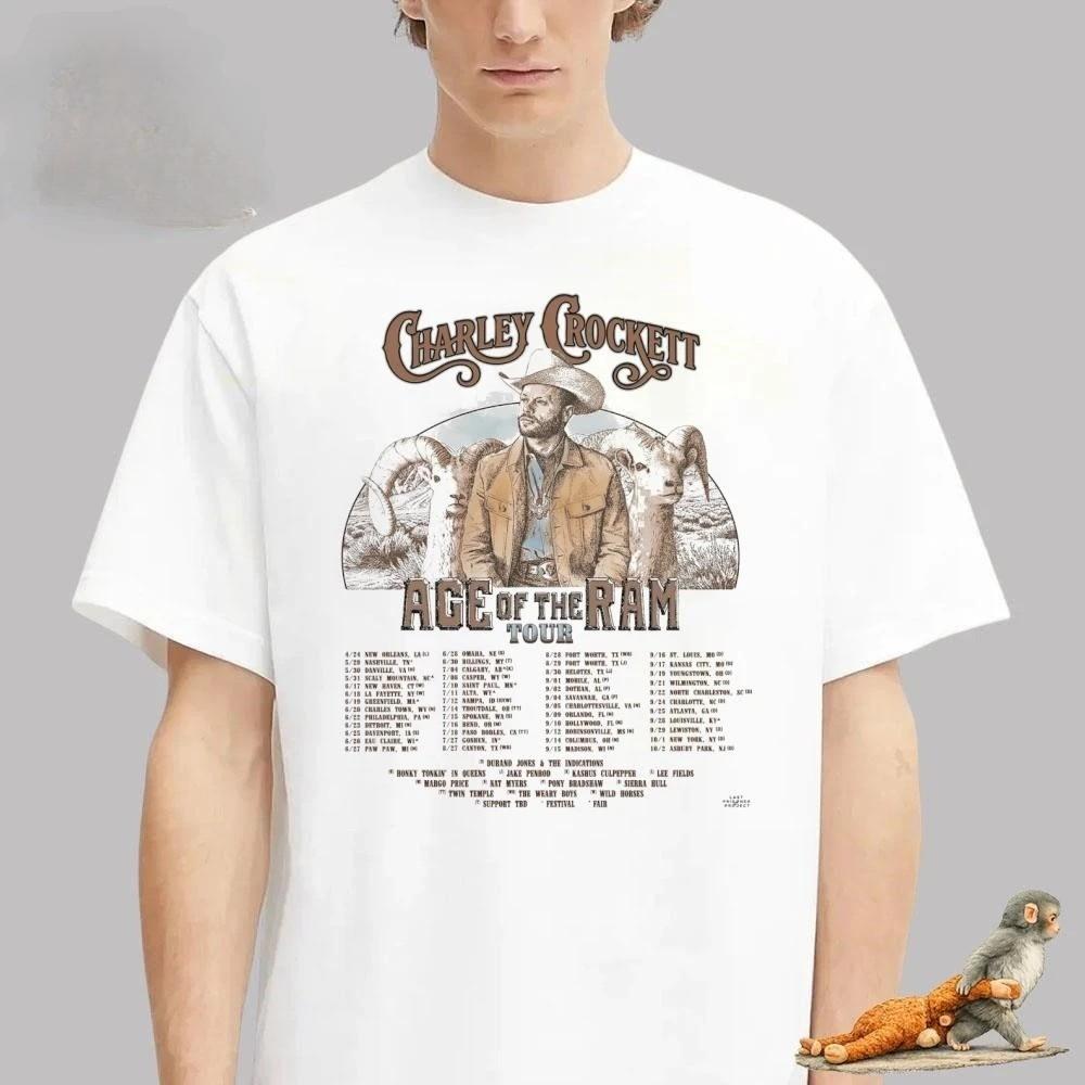 Charley Crockett Age Of The Ram Tour 2026 Schedule Tour Dates TShirt Unisex T-Shirt S