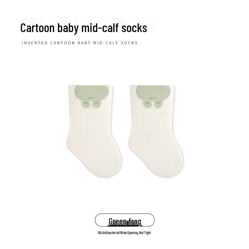 

Combed Cotton Cartoon Baby Mid-Calf Socks: Spring/Summer, Loose Cuff, A-Class for Infants and Toddlers M 1-3 Years