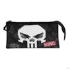 Triple Pencil Case - Punisher Skull - Black - One Size