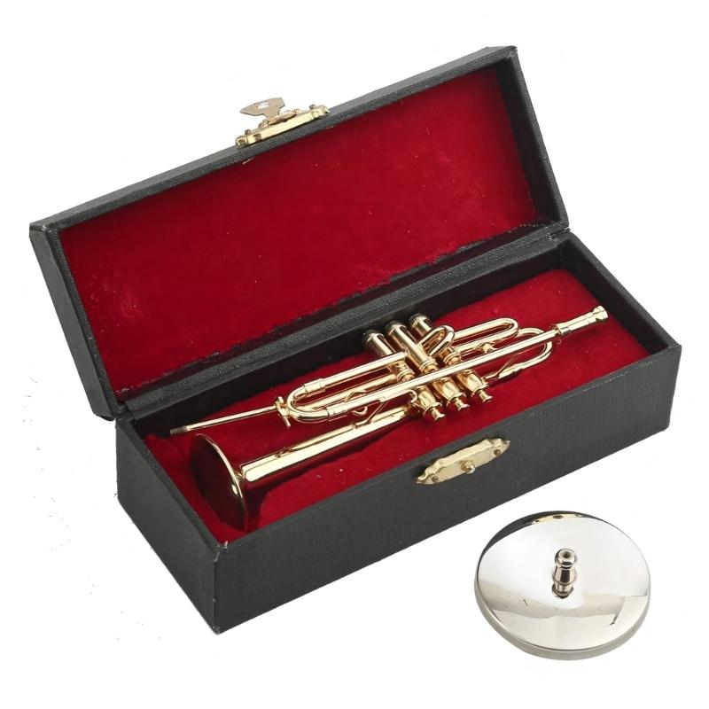 Handcrafted Saxophone Brass Gold Plated Musical Instrument Decoration With Protective Case For Music Lover