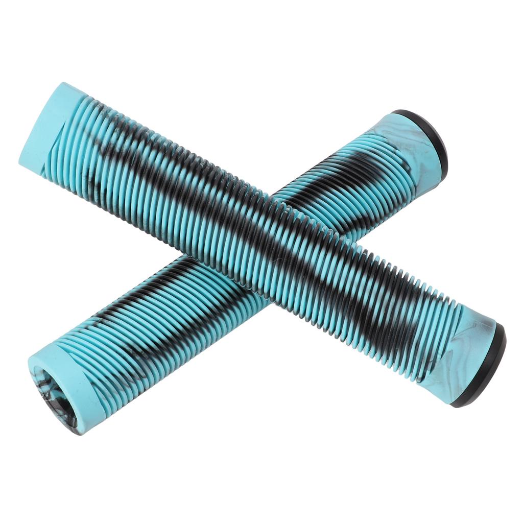 1 Pair 16cm Bike Handlebar Grips Soft TPE Rubber Anti Slip Handle Grips for Fixed Gear BicycleBlue Black