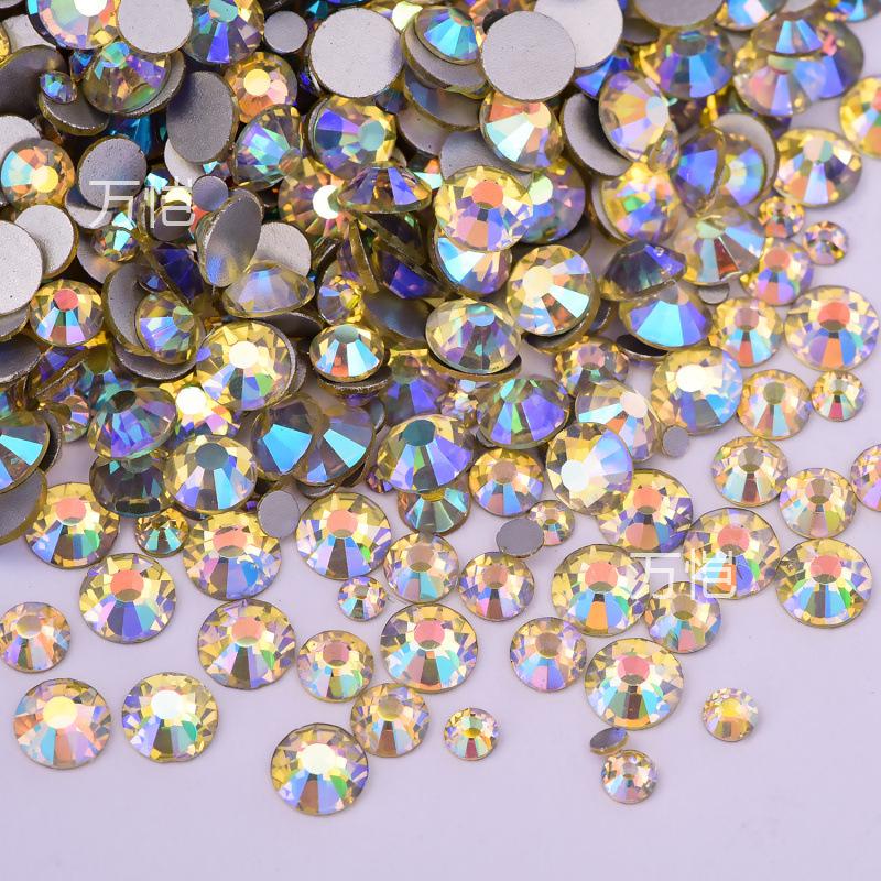 Ss3-Ss16 Mixed Size Flat Bottom Drill, Mobile Phone Case Diy Sticker Diamond Crystal Glass, Creative Nail Art Jewelry Accessories