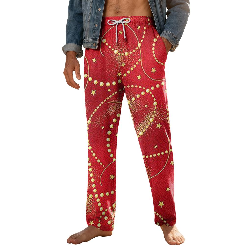 Men's Home Soft Pajama Pants Drawstring With Pockets Casual Sports Pants