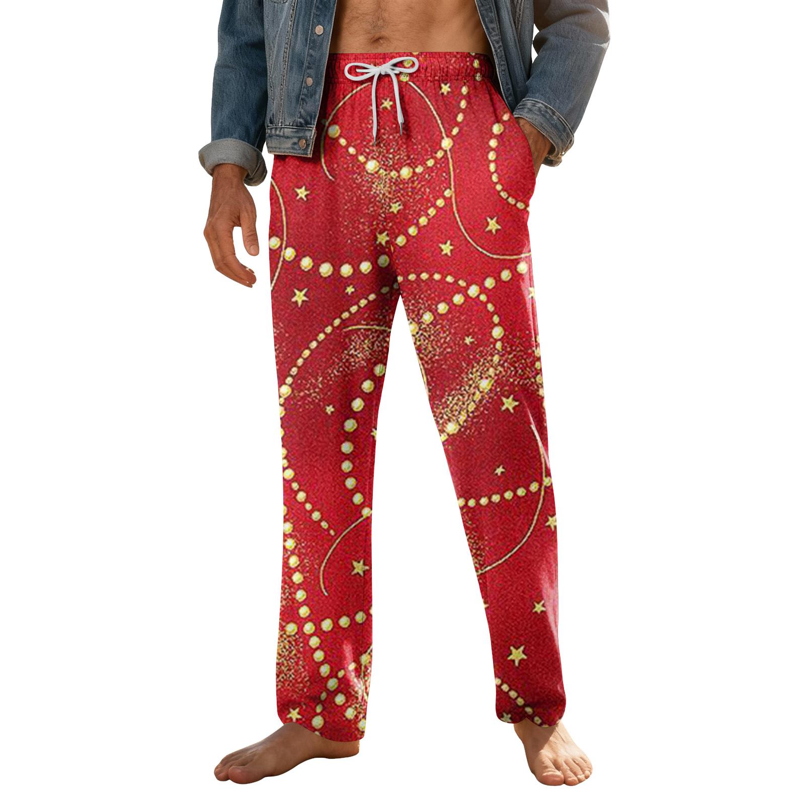 

Мужские домашние мягкие пижамные штаны со шнурком и карманами, повседневные спортивные штаны M