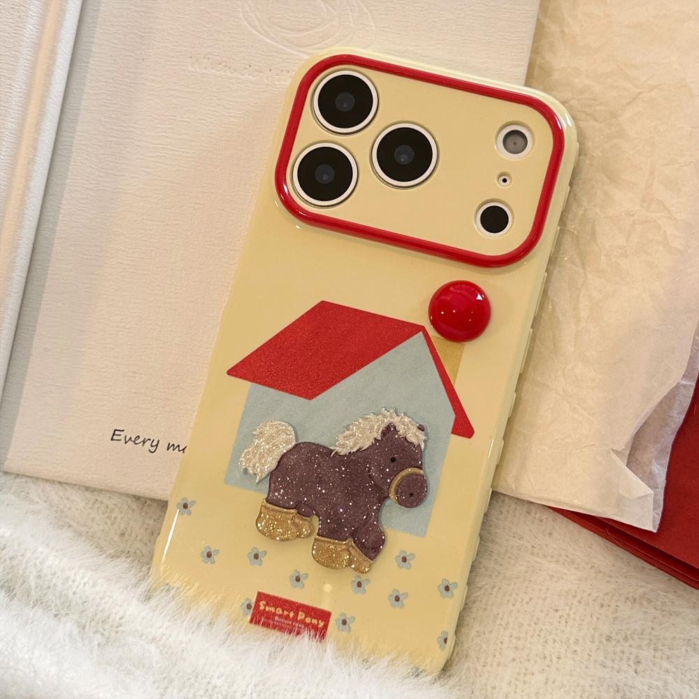 Hongri Pony Mobile Phone Case Iphone17promax Is Suitable for Apple 16 Three-dimensional Cartoon 15 National Style 13 Soft Cover 11