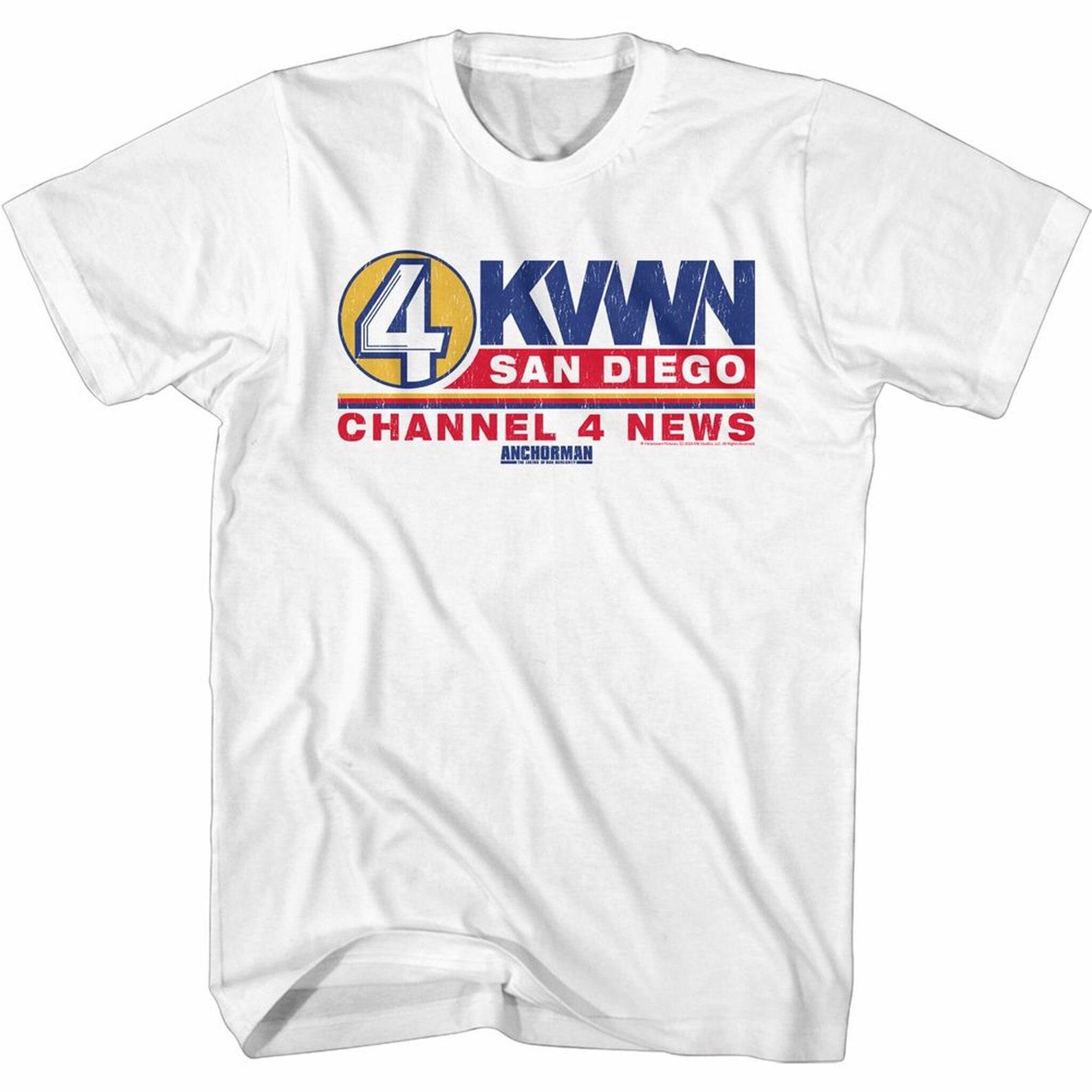 Anchorman Ch 4 News Logo White Adult T-Shirt XL