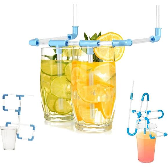 DIY Pipe Straw Kit, 30 Pcs DIY Crazy Fun Straws Connectors Novelty Straws, Create Your Own Fun & Funky Straw for Party Beverage