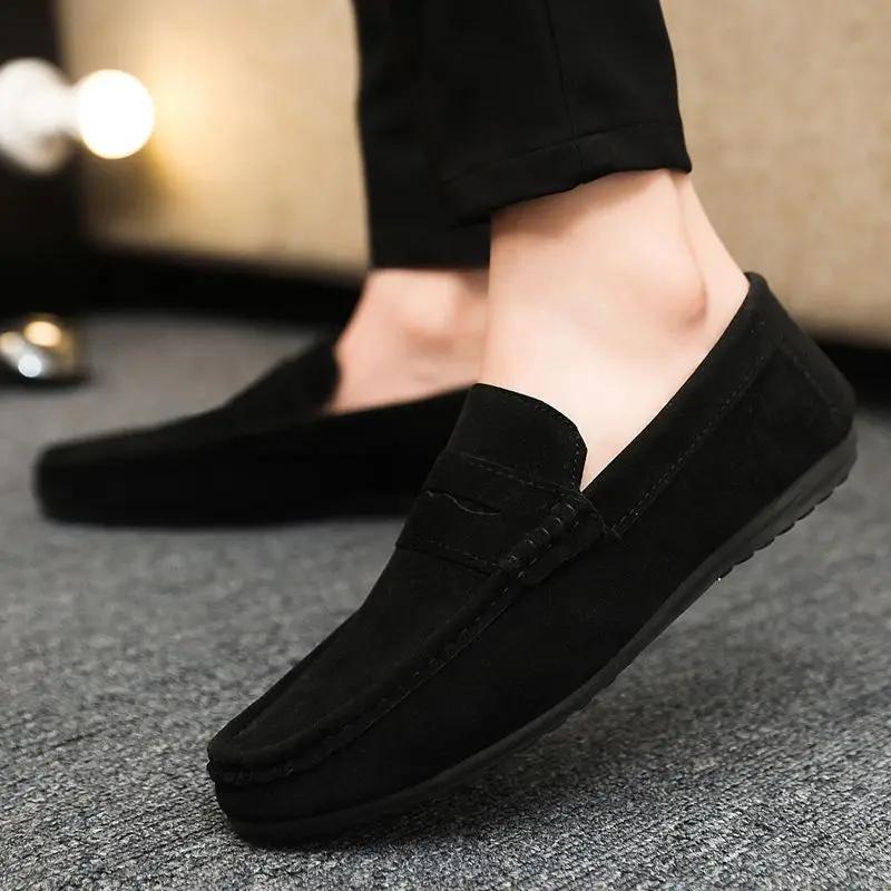 

Plain Loafers Suede Lightweight Leather Shoes for Men Classic Original Footwear Offer In Promotion Adults Common Man Casual Shoe 39