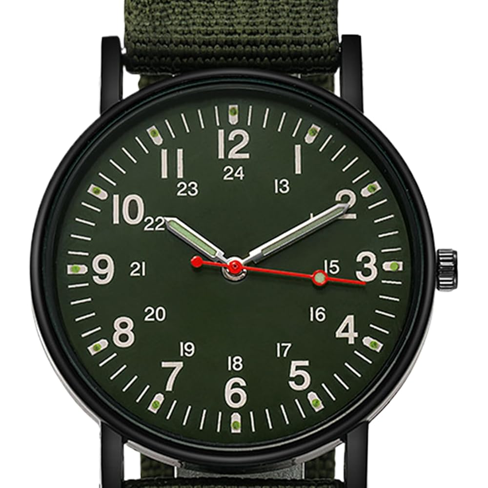 Canvas Sports Watch Unisex Military Analog Watch Tactical Slip-through Strap Waterproof Outdoor Sports Timepiece