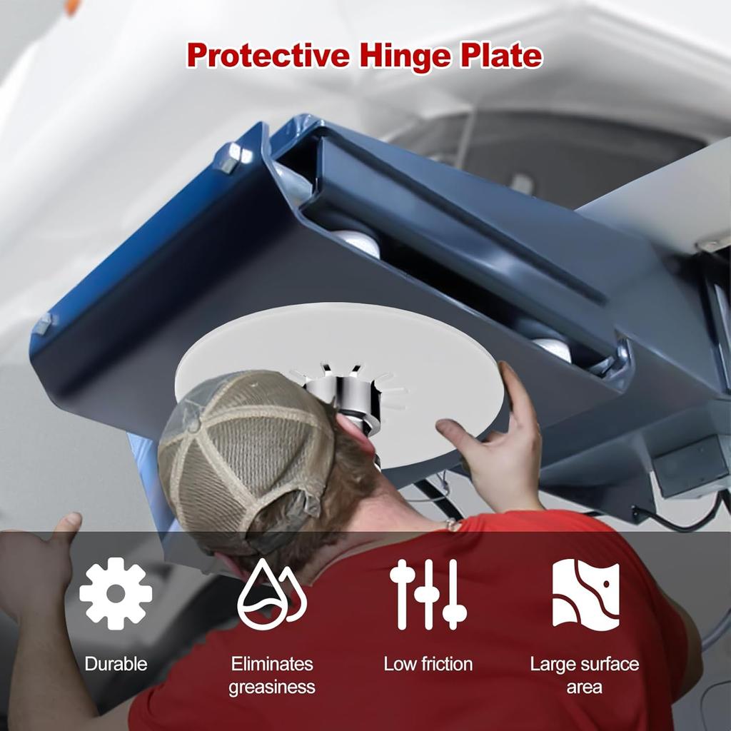 2-Pack 10" Fifth Wheel Hitch Lube Plates - 3/16" Thick Black RV Camper Trailer Grease-Free Discs - Heavy Duty Replacement For 5Th Wheel Safety Kit