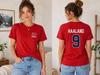 2026 Haaland Noorwegen Nr. 9 Dubbelzijdig Grafisch T-shirt Nationale Vlag Print Voetbal Fan Tee