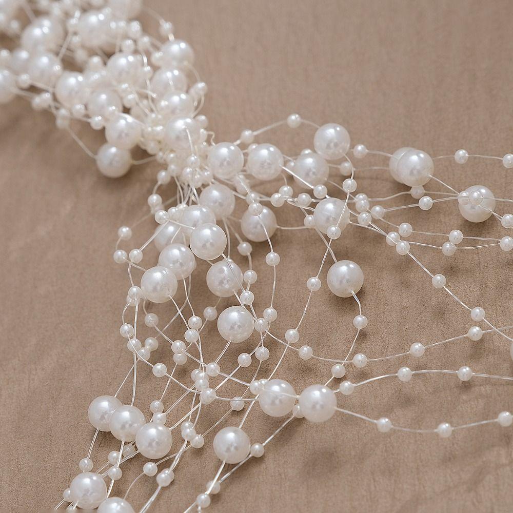 Imitation Pearl Beaded Tassel Wreath Multi-Layer Women Daily Hair Wear  Hair Accessories