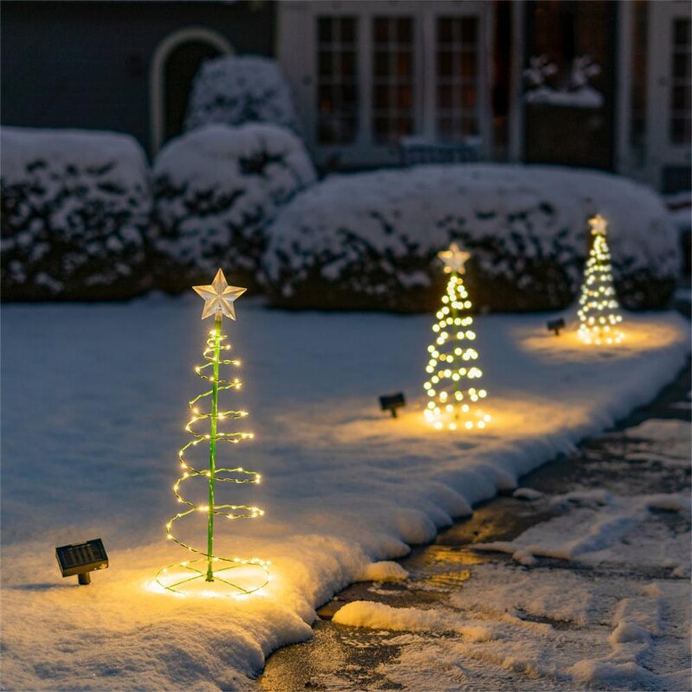 Outdoor Decor LED Light Waterproof Christmas Solar Lights Tree Light Xmas Decor Yellow