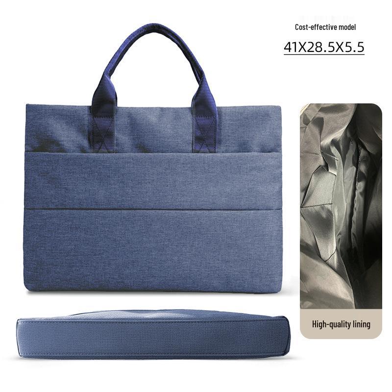 Handheld Business Meeting Briefcase with Logo - Large Capacity A4 File Bag for Men & Women