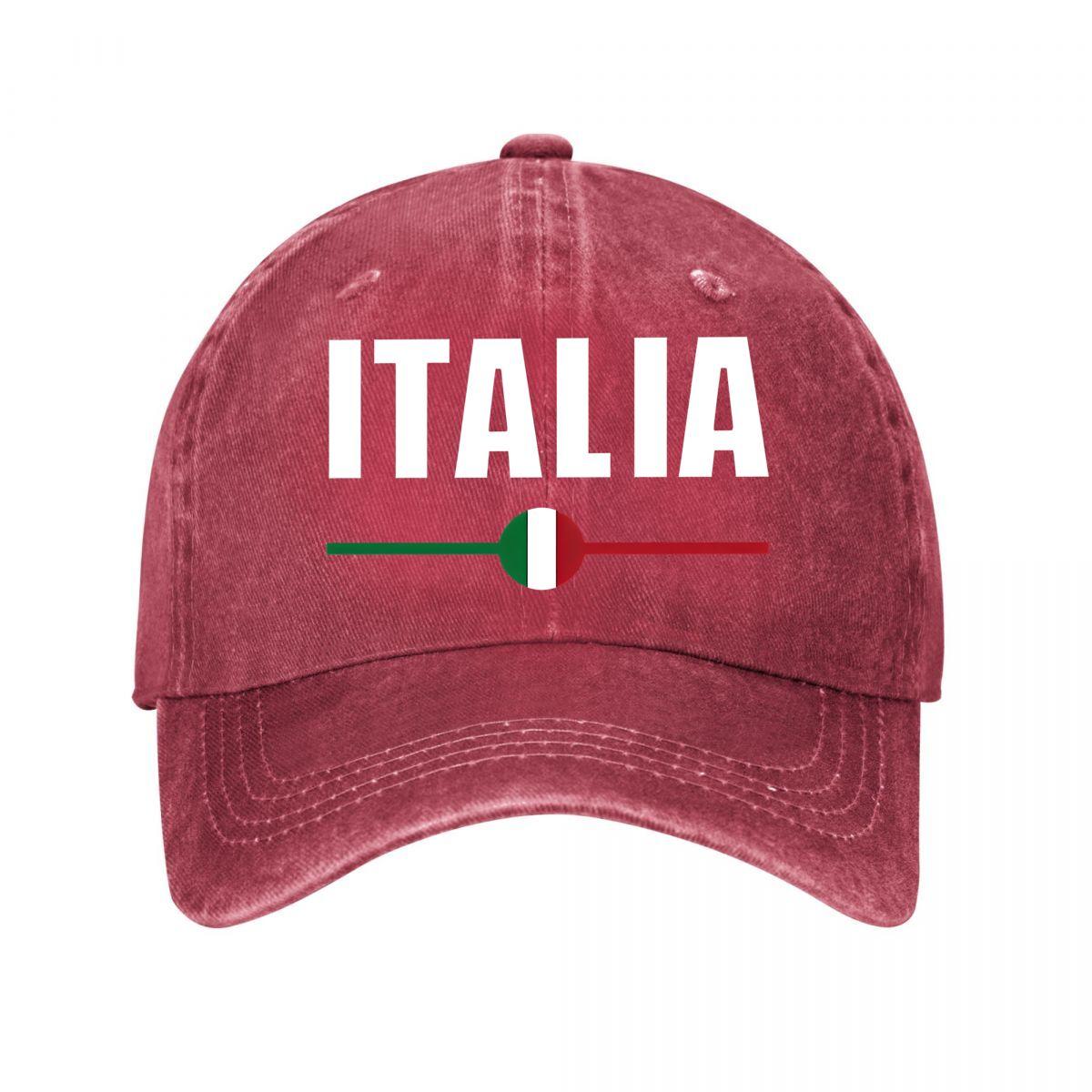 Vintage Black Italia Flag Baseball Cap New Vintage Washed Cotton Baseball Cap Parent Kids Sun Hats Adjustable