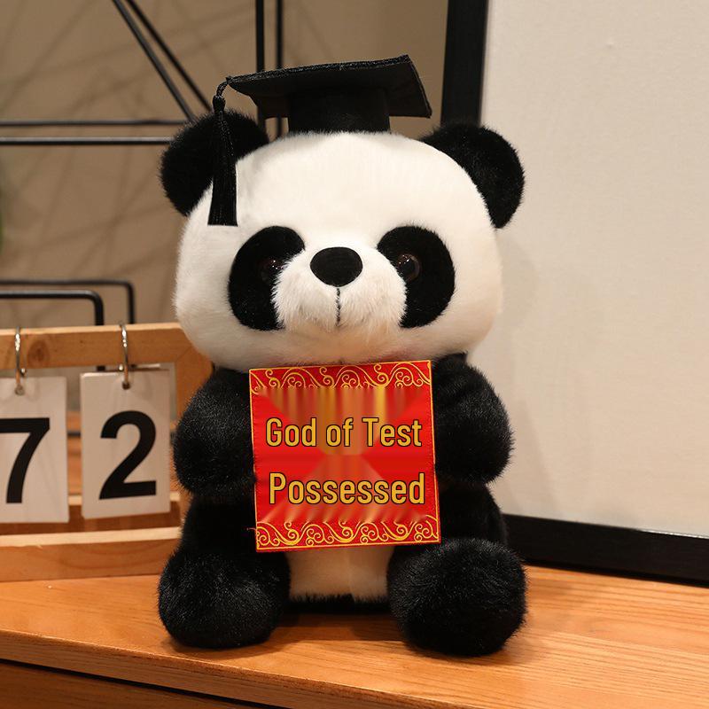 Graduation Panda Plush: Cute God of Studies Ornament for Success