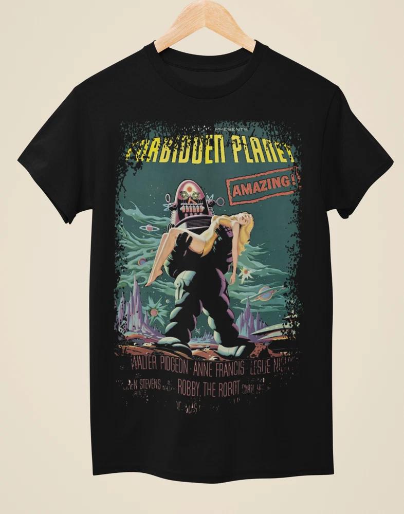 The Forbidden Planet Movie Poster Inspired Unisex Black TShirt S