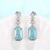 Sterlingblau Zirkonia Hängeohrringe Damen für Hochzeitsfeier Ästhetischer weiblicher Ohrschmuck Neuer Schmuck