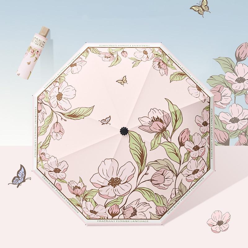 

Складной зонт с защитой от УФ-излучения, солнцезащитный зонт, зонт от дождя и солнца для женщин, складной портативный мини-зонт