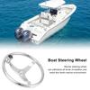13.5in 3 Spoke 316 Stainless Steel Steering Wheel with 5/8in ‑18 Nut Turning Knob for Yacht
