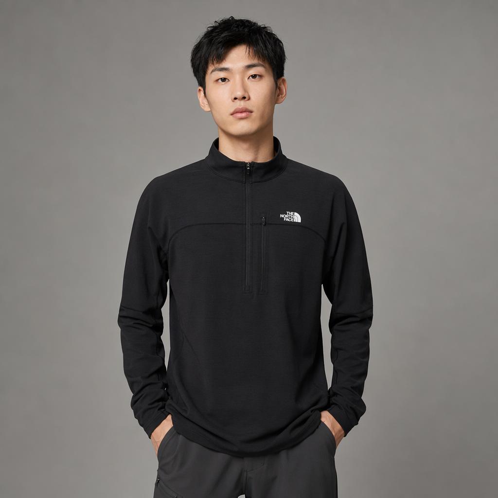 The North Face Eiger Letter Logo Stand Collar Long Sleeve T-Shirt Unisex Tops NT7LS00A