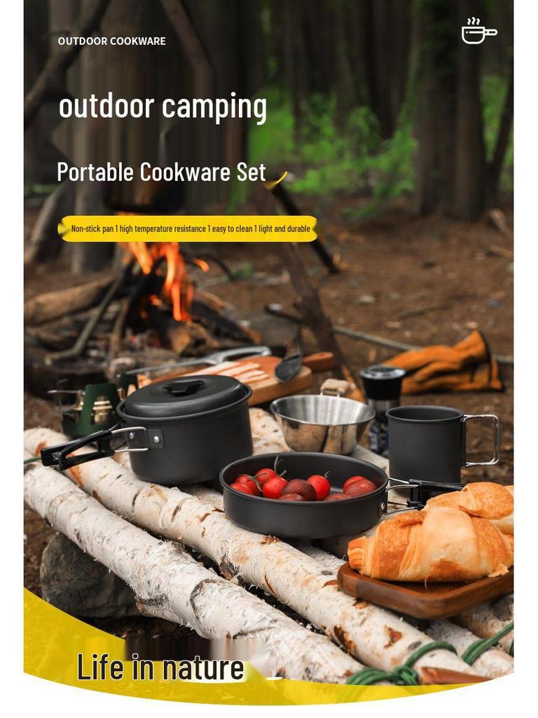 DS-200 Portable Non-stick Outdoor Cookware Set for 1-2 People