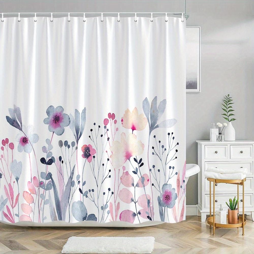 

1 Piece Floral Watercolor Illustration Shower Curtain, Polyester Fabric, Machine Washable, Suitable For Bathroom Decoration W60H190(CM)-1 Pcs