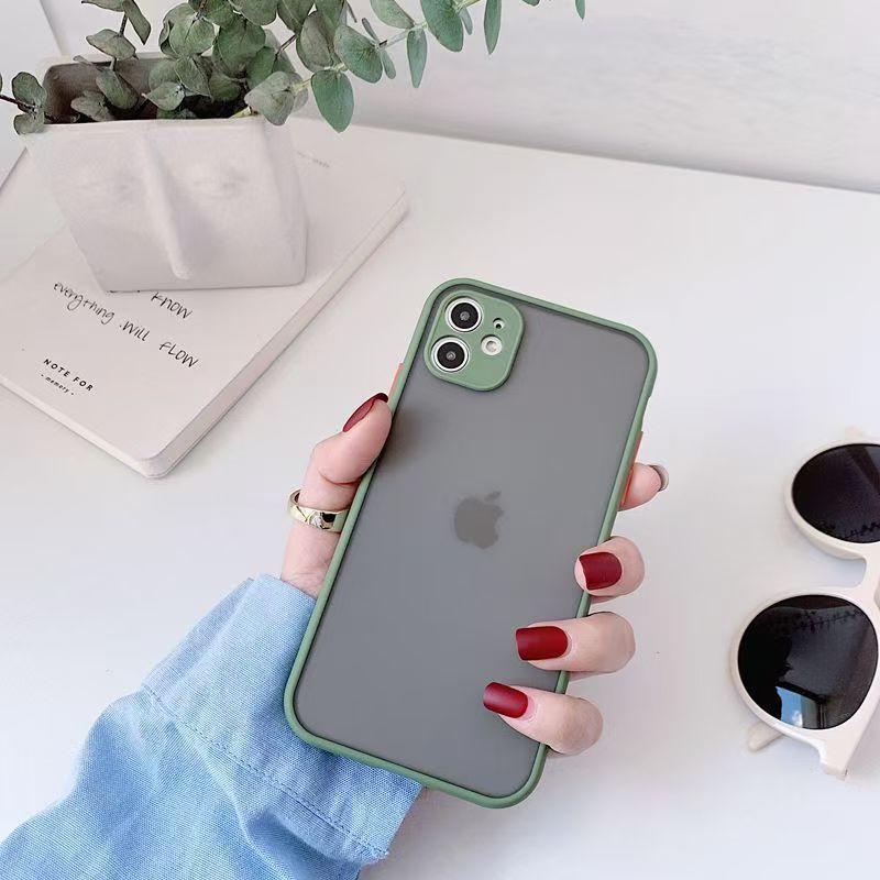 Armor Shockproof Transparent Matte Case For iPhone 11 12 13 Mini 14 15 16 Plus 17 Pro Max 17 Air Skin Feel Bumper Cover