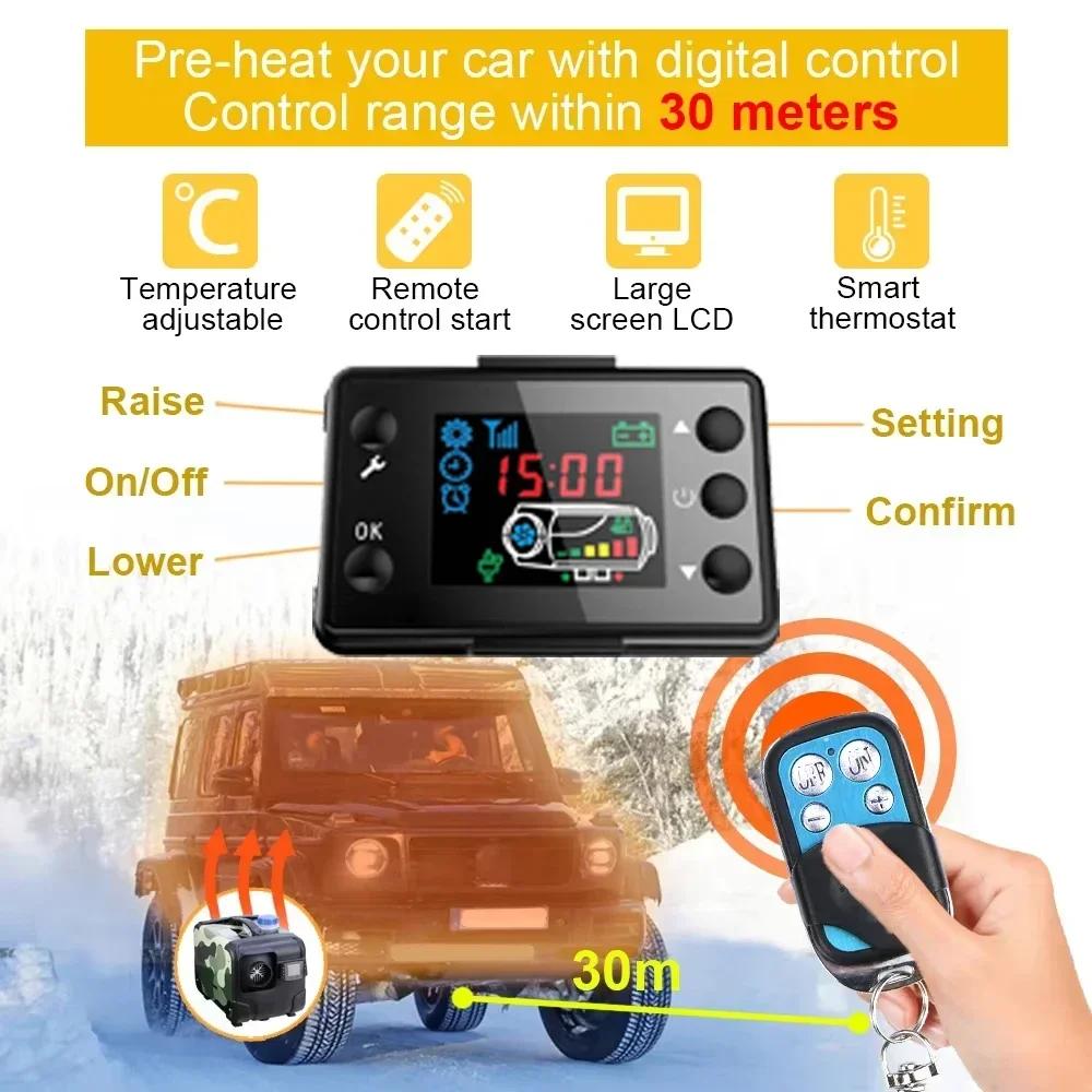 8KW Diesel Air Heater 12V/24V/220V 3-in-1 Car Heater with Silencer Remote Control for Car Truck Boat RV Parking Diesel Heater