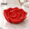 Handmade Style Jewelry Dish 3D Printed Rose Tray, Trinket Dish, Decorative Holder Creative Valentine Gift for Her Ring Earring Necklace,