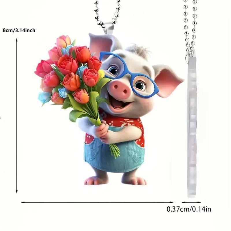 

Восхитительный акриловый подвесной аксессуар в виде свиньи, идеально подходящий для рождественского праздничного декора