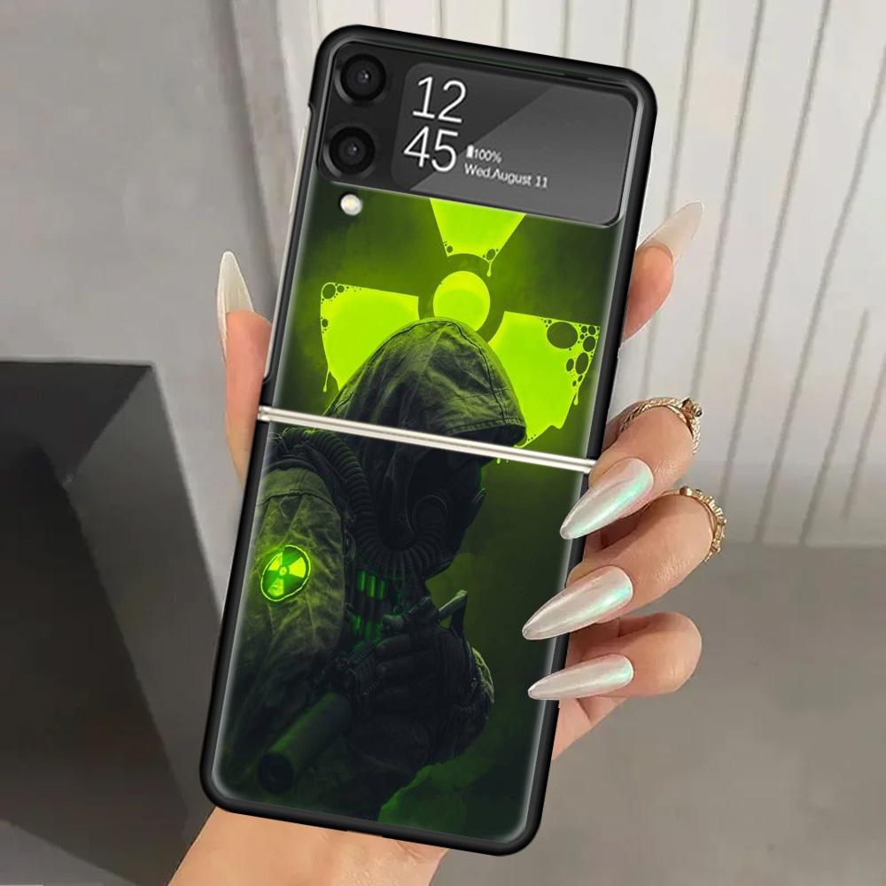 Game S-Stalker Hard PC Phone Case For Samsung Galaxy Z Flip 7 6 5 4 3 Black ZFlip7 ZFlip6 Flip5 Flip4 Flip3 5G Print Cover