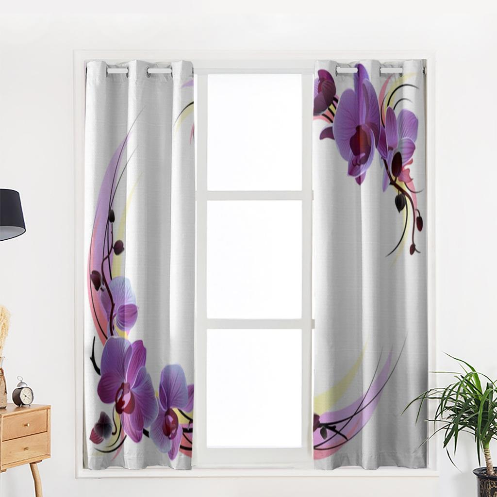 Fialová orchidej Okenní závěs do obývacího pokoje Ložnice Domácí dekorace Kuchyně Na okenní závěsy
