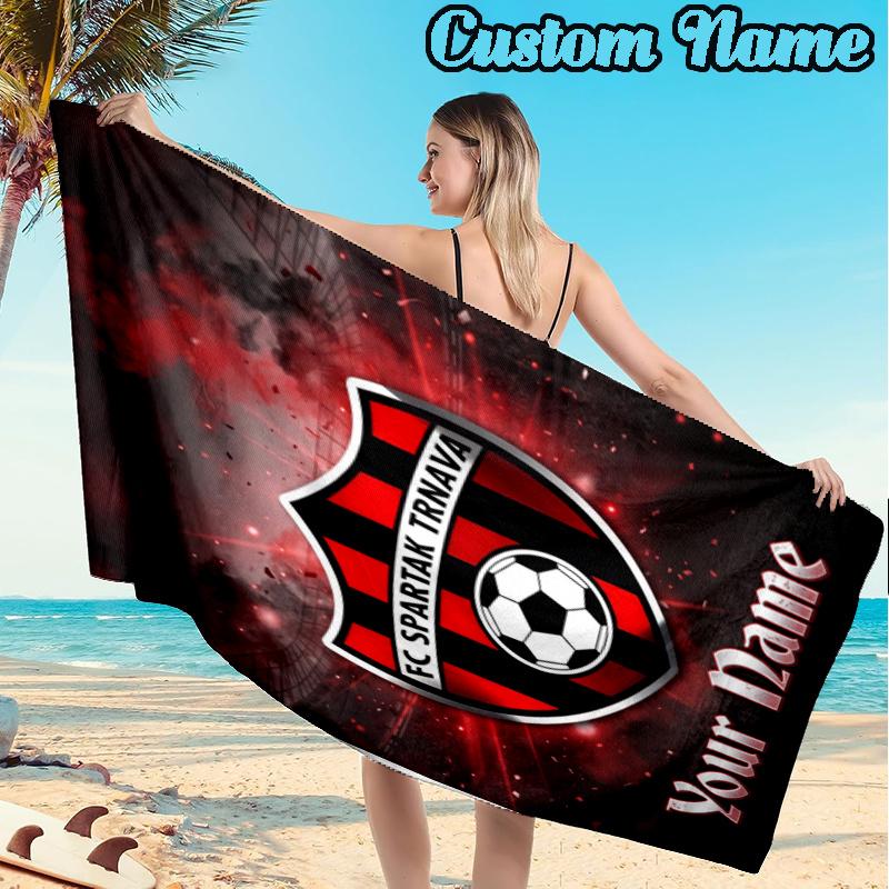 Custom Name Spartak Trnava Beach Towel Soft Microfiber Fabric Bath Towels for Swimming Travel Camping, Outdoor essentials Gifts
