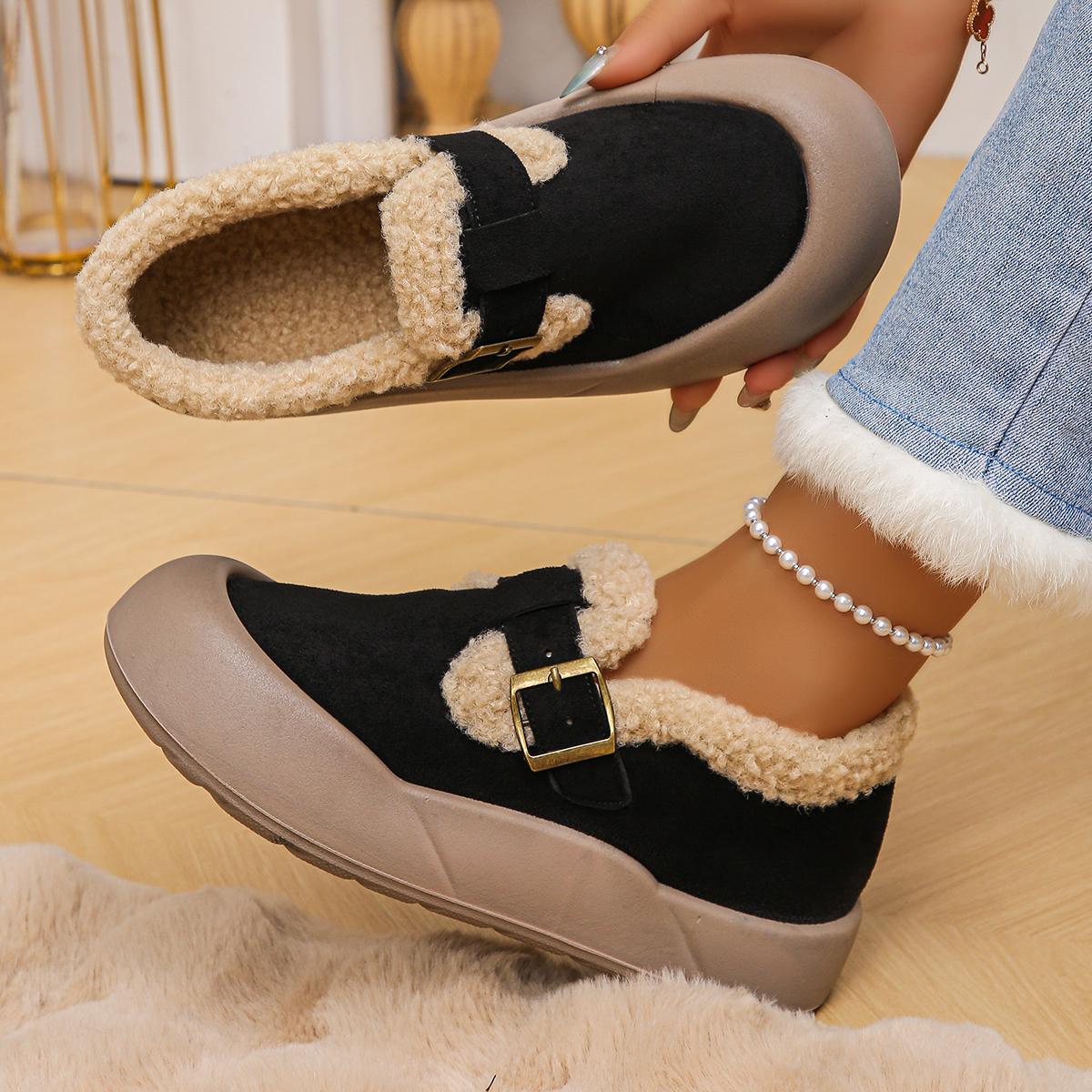 

Fashion Fashion Mix Color Faux Fur Snow Boots Women 2025 Autumn Round Toe Thick Bottom Ankle Boots Warm Short Plush Non Slip Booties 43