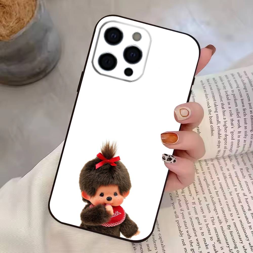 C-Cute monchhichis Phone Case For iPhone 17, 16,15,14,13,12,11 Plus,Pro Max, Others Soft Black Cover iPhone14Plus