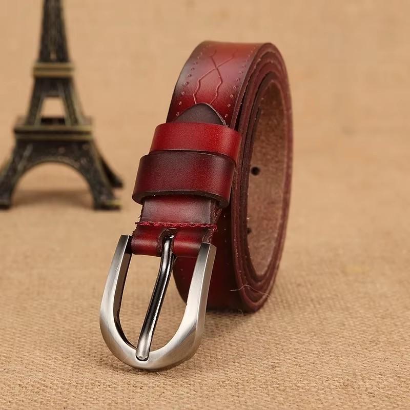 New Women s Brand New Retro Casual Real Leather Belt Buckle Genuine Leather Belt Women Jeans Belts 100cm красный