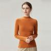 Pure Cashmere Ribbed Half-High Collar Knit Top