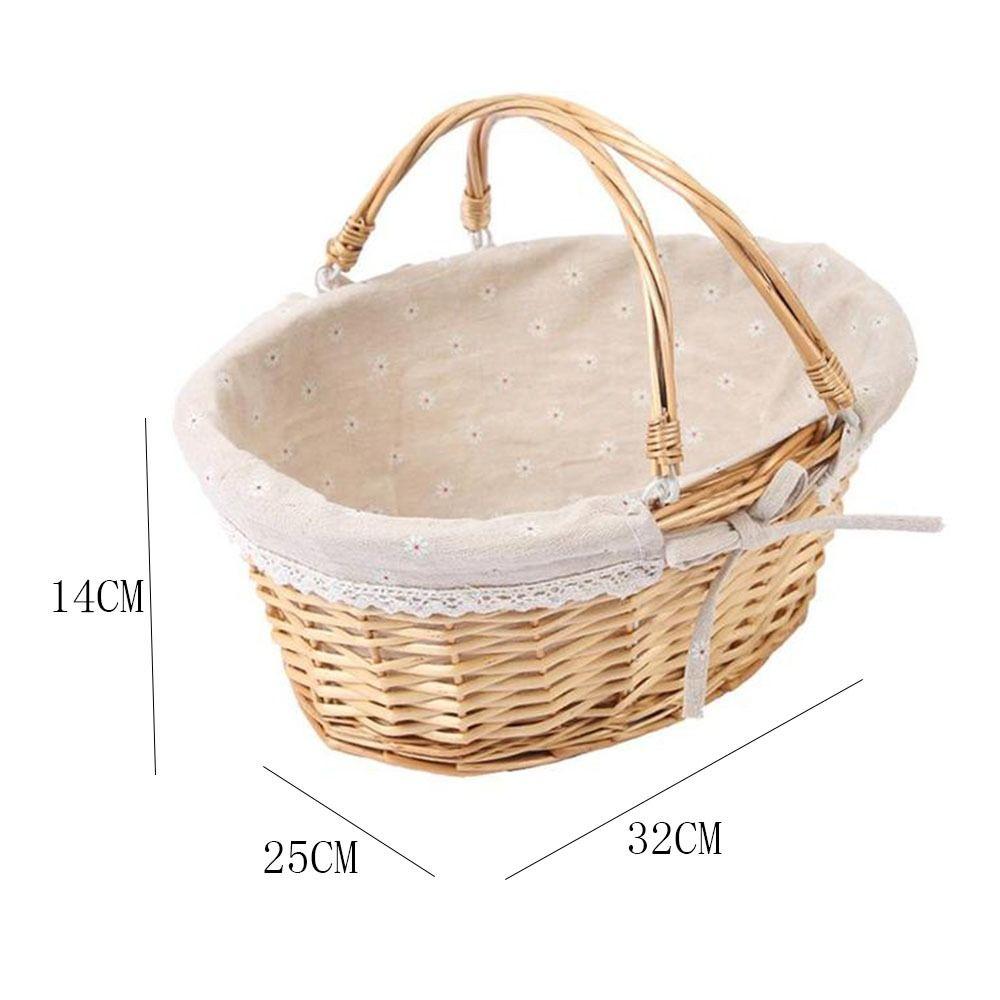 Oval Sundries Willow Woven Handwoven Vegetable Basket Storage Basket Fruit Basket Picnic Basket