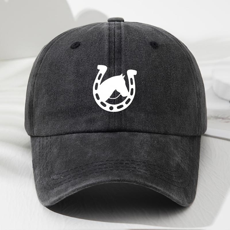 

Horseshoe Soft-top Baseball Cap for Men and Women Retro Fashionable Outdoor Hat Adjustable чёрный
