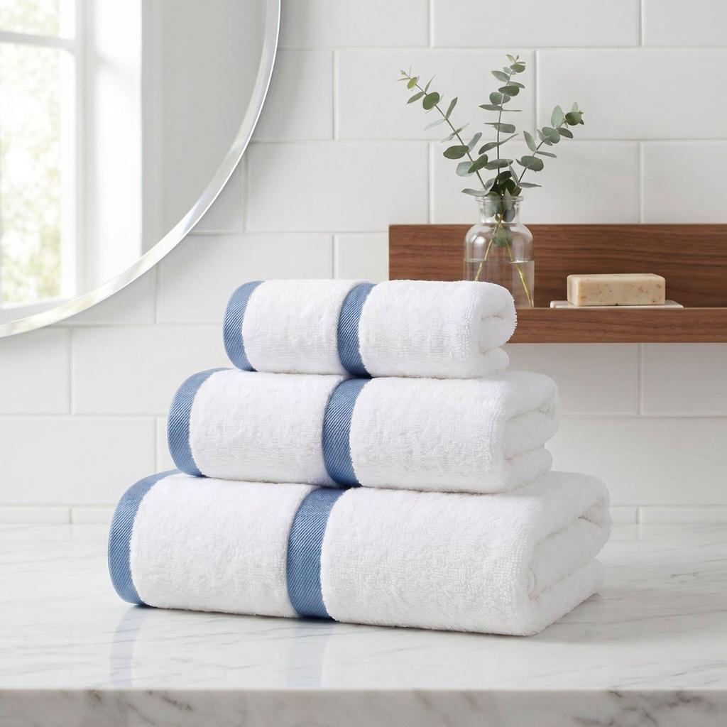 Serviette de bain premium 100% coton: Épais, Doux, Absorbant, Antibactérien, Brodé pour Usage Domestique et Hôtelier